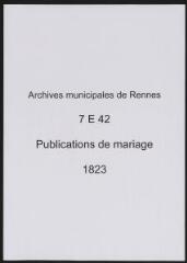 50 vues  - Registre des publications de mariage (1823) (ouvre la visionneuse)
