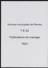 60 vues  - Registre des publications de mariage (1824) (ouvre la visionneuse)