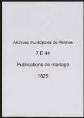 60 vues  - Registre des publications de mariage (1825) (ouvre la visionneuse)