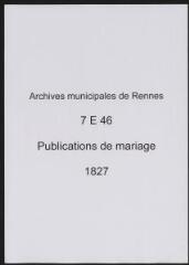 62 vues  - Registre des publications de mariage (1827) (ouvre la visionneuse)