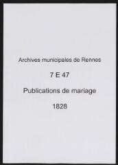 64 vues  - Registre des publications de mariage (1828) (ouvre la visionneuse)