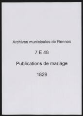 62 vues  - Registre des publications de mariage (1829) (ouvre la visionneuse)