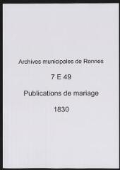 62 vues  - Registre des publications de mariage (1830) (ouvre la visionneuse)