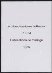 64 vues  - Registre des publications de mariage (1835) (ouvre la visionneuse)