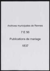 62 vues  - Registre des publications de mariage (1837) (ouvre la visionneuse)