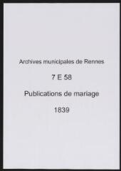 66 vues  - Registre des publications de mariage (1839) (ouvre la visionneuse)
