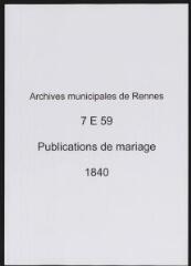 66 vues  - Registre des publications de mariage (1840) (ouvre la visionneuse)