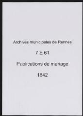 76 vues  - Registre des publications de mariage (1842) (ouvre la visionneuse)