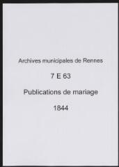 76 vues  - Registre des publications de mariage (1844) (ouvre la visionneuse)