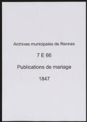 76 vues  - Registre des publications de mariage (1847) (ouvre la visionneuse)