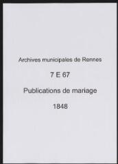 76 vues  - Registre des publications de mariage (1848) (ouvre la visionneuse)