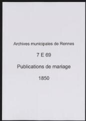 76 vues  - Registre des publications de mariage (1850) (ouvre la visionneuse)