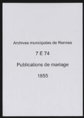 70 vues  - Registre des publications de mariage (1855) (ouvre la visionneuse)