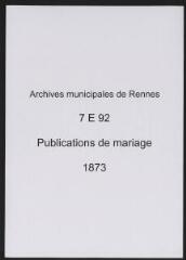 401 vues  - Registre des publications de mariage (1873) (table) (ouvre la visionneuse)
