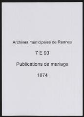 401 vues  - Registre des publications de mariage (1874) (table) (ouvre la visionneuse)