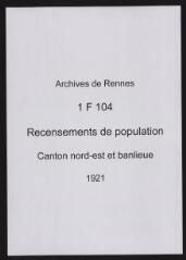 335 vues - Recensement de 1921 : liste nominative (canton nord-est : ville et banlieue). (ouvre la visionneuse)
