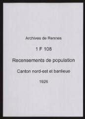 360 vues - Recensement de 1926 : liste nominative (canton nord-est : ville et banlieue). (ouvre la visionneuse)