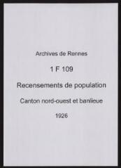 412 vues - Recensement de 1926 : liste nominative (canton nord-ouest : ville et banlieue). (ouvre la visionneuse)