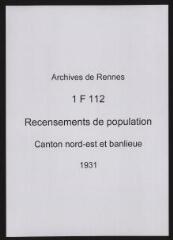 384 vues - Recensement de 1931 : liste nominative (canton nord-est : ville et banlieue). (ouvre la visionneuse)