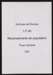 89 vues - Recensement de 1831 : liste nominative (tous cantons). (ouvre la visionneuse)