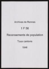 216 vues - Recensement de 1846 : liste nominative (tous cantons, feuilles en désordre et non reliées). (ouvre la visionneuse)
