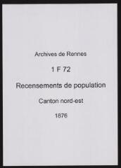 154 vues - Recensement de 1876 : liste nominative (canton nord-est : ville). (ouvre la visionneuse)