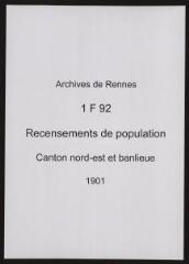 295 vues - Recensement de 1901 : liste nominative (canton nord-est : ville et banlieue). (ouvre la visionneuse)