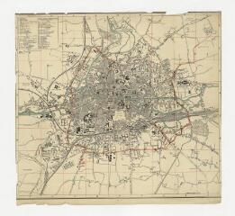 1 vue - Lié à 3 H 118 - Plan de la ville de Rennes avec propositions d\'implantation de bouches à incendie en 1933. (ouvre la visionneuse)