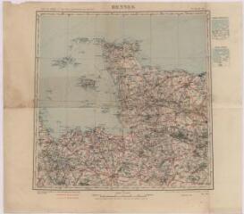 1 vue - Carte d’une partie de la Bretagne et de la Normandie. (ouvre la visionneuse)