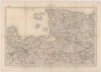 1 vue - Plan topographique en noir et blanc d\'une partie de l\'ouest de la France. (ouvre la visionneuse)