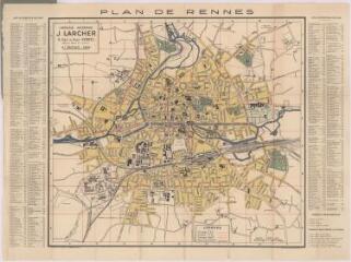 1 vue - Plan de Rennes accompagné d\'un guide itinéraire et nomenclature des rues. (ouvre la visionneuse)