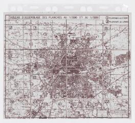 1 vue - Tableau d\'assemblage des planches au 1/2000 et au 1/5000 de la ville. (ouvre la visionneuse)