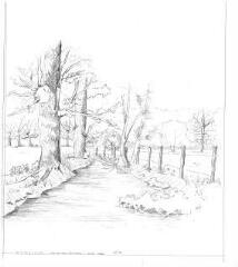 1 vue - Lié à 1875 W 77 - Esquisse en noir et blanc de la base de plein air et de loisirs de la Prévalaye [vue n° 5]. (ouvre la visionneuse)