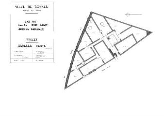 1 vue - Lié à 1724 W 19 - Plan en noir et blanc n° EV_0197 de la ZAD W O, lieu-dit Pont-Lagot, jardins familiaux, projet. (ouvre la visionneuse)