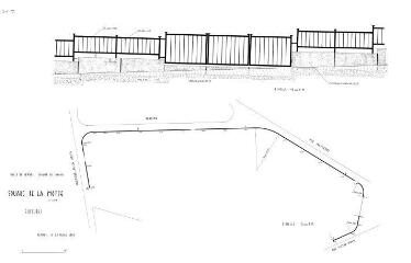 1 vue - Lié à 1724 W 61 - Plan en noir et blanc n° EV_0519 du square de la Motte, clôtures. (ouvre la visionneuse)