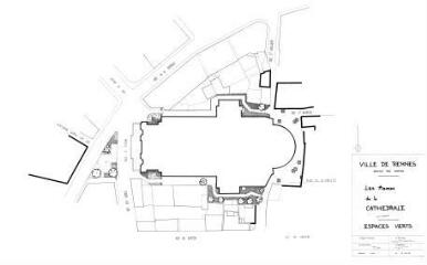 1 vue - Lié à 1724 W 84 - Plan en noir et blanc n° EV_0695, les abords de la cathédrale. (ouvre la visionneuse)