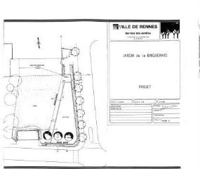 1 vue - Lié 1724 W 92 - Plan en noir et blanc n° EV_0773 du jardin de la Binquenais, projet. (ouvre la visionneuse)