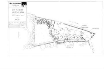 1 vue - Lié à 1724 W 100 - Plan en noir et blanc n° EV_0835 de la ZAC Multisites, Lorient-Saint-Brieuc, îlot Joseph-Arot, clôture, projet. (ouvre la visionneuse)