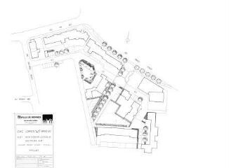 1 vue - Lié à 1724 W 101 - Plan en noir et blanc n° 0836 de la ZAC Lorient-Saint-Brieuc, îlot Montessori-Géniaux, secteur A-B1, square Robert-Baden-Powel, projet. (ouvre la visionneuse)