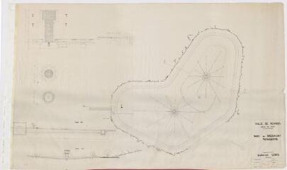 1 vue - Lié à 1825 W 1 - Plan d\'ensemble n° EV_0017 du parc de Bréquigny, pataugeoire. (ouvre la visionneuse)