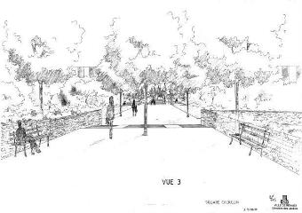 1 vue - Lié à 1875 W 38 - Esquisse en noir et blanc n° EV_0718 du square Charles-Dullin, vue n° 3. (ouvre la visionneuse)