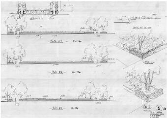 1 vue - Lié à 1875 W 39 -Esquisse en noir et blanc n° EV_0736 de la ZAC de la Poterie, parc du Landry, profils et coupes, n° 5 A. (ouvre la visionneuse)