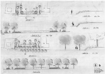 1 vue - Lié à 1875 W 39 -Esquisse en noir et blanc n° EV_0736 de la ZAC de la Poterie, parc du Landry, profils et coupes, n° 5 B. (ouvre la visionneuse)