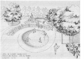 1 vue - Lié à 1875 W 40 - Esquisse en noir et blanc n° EV_0737, de la ZAC de Cleunay, jardin de la Guerinais, secteur EV3. (ouvre la visionneuse)