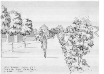 1 vue - Lié à 1875 W 40 - Esquisse en noir et blanc n° EV_0737, de la ZAC de Cleunay, jardin de la Guérinais, secteur EV3. (ouvre la visionneuse)