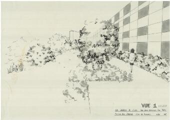 1 vue - Lié à 1875 W 42 - Plan en noir et blanc n° EV_0757 des berges de l\'Ille, des rues Louis-Guilloux et Papu, vue n° 1. (ouvre la visionneuse)