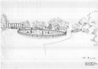 1 vue - Lié à 1875 W 43 - Esquisse en noir et blanc n° EV_0767 du parc de Maurepas, vue n° 1. (ouvre la visionneuse)