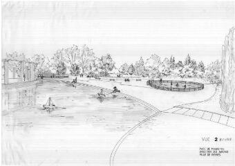 1 vue - Lié à 1875 W 43 - Esquisse en noir et blanc n° EV_0767 du parc de Maurepas, vue n° 2. (ouvre la visionneuse)