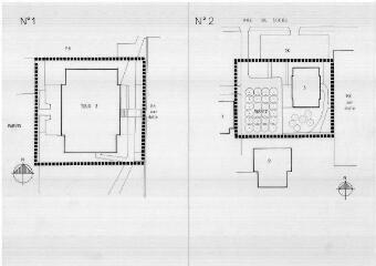 1 vue - Lié à 1875 W 55 - Plan en noir et blanc n° EV_1155 du square de Copenhague, périmètre d\'étude, n° 1 et n° 2. (ouvre la visionneuse)