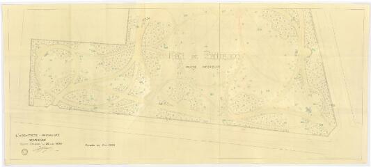 4 vues - Lié à M 294 - Plan en couleurs du parc de Maurepas, projet de plantation dans la partie inférieure. (ouvre la visionneuse)